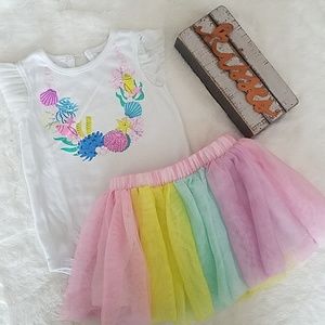 Baby Cat & Jack tutu and shirt set
